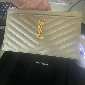 MONOGRAM BILL POUCH IN GRAIN DE POUDRE EMBOSSED LEATHER (NEW!!!)